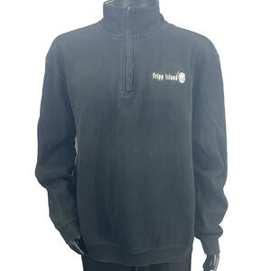 Fripp Island Golf Resort 100% Cotton Men XL 1/4 Zip Pull Over Black Austins Inc